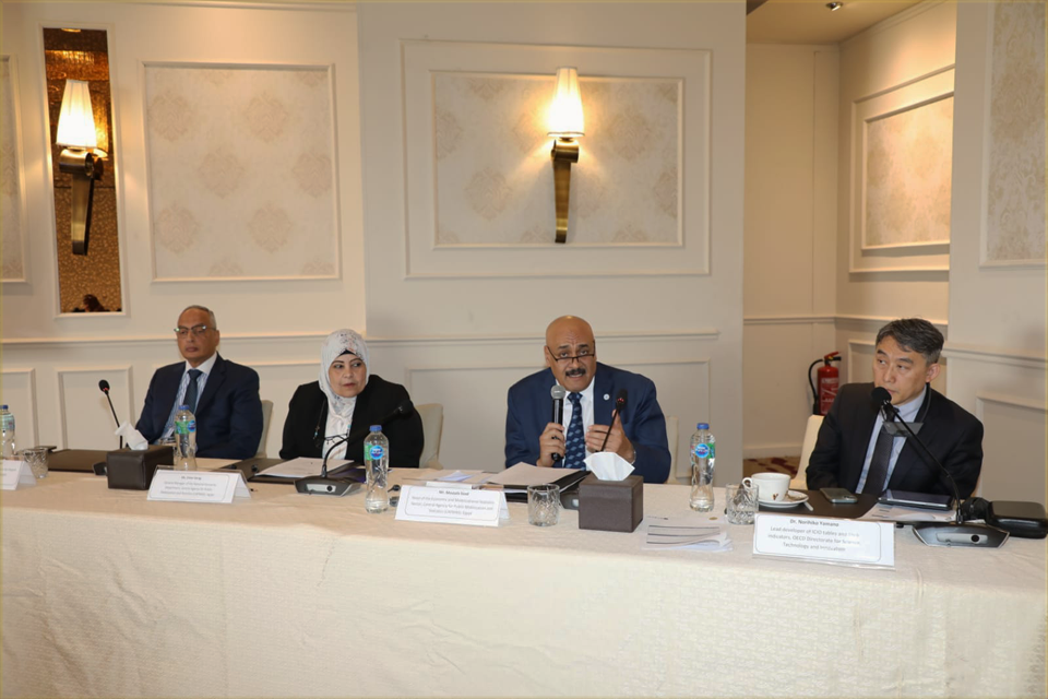 Eng./ Essam Al-Naggar, accompanied by a number of Goeiic’s leaders, participates in the workshop to present the results of the Egyptian regional program with the Organization for Economic Cooperation and Development (EYGPT-OECD) to develop productive and export activities.